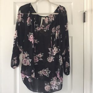 Black Floral Tunic